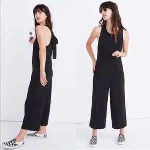 Madewell Texture & Thread Black Tie Back Jumpsuit Romper J8578